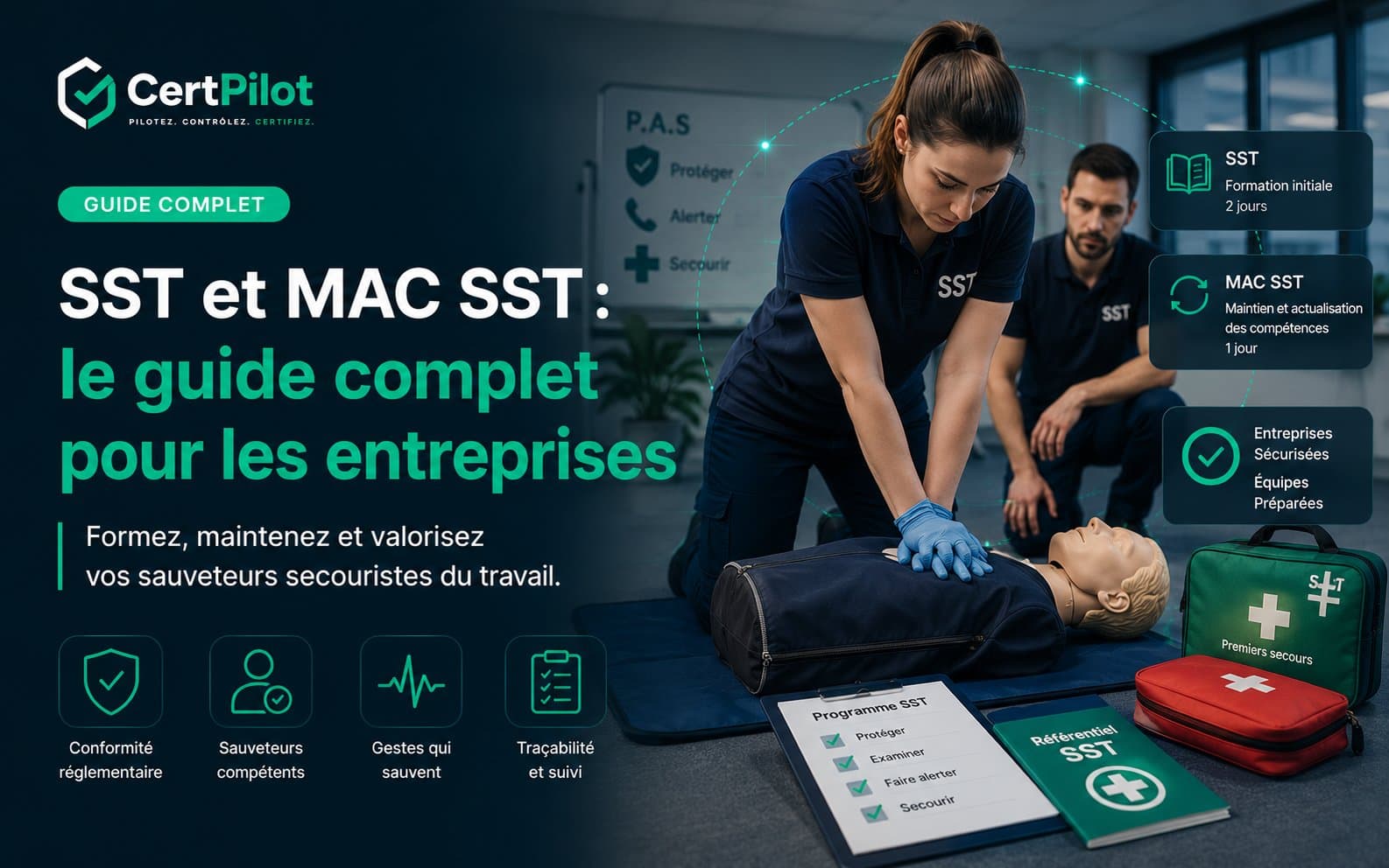 Mallette SST + casque chantier — formation SST